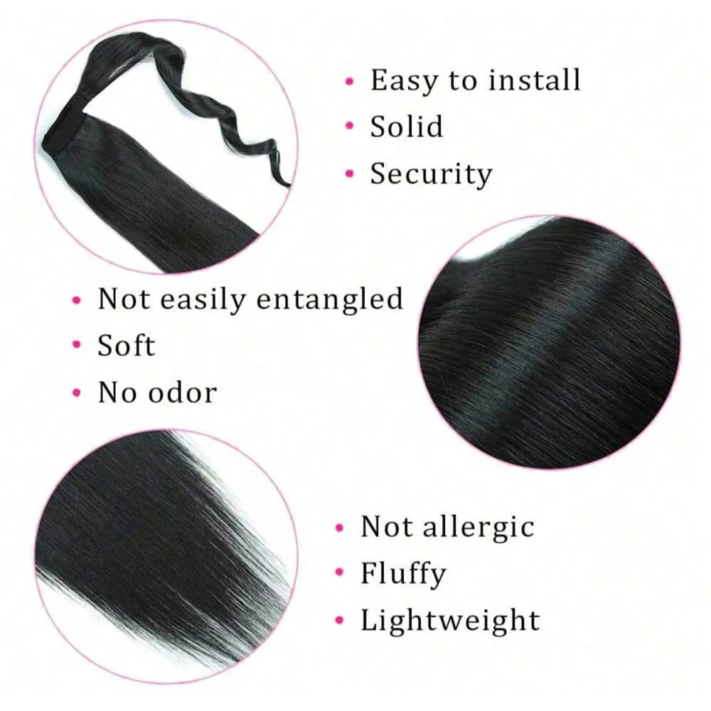 Extension Ponytail lisse en cheveux humains