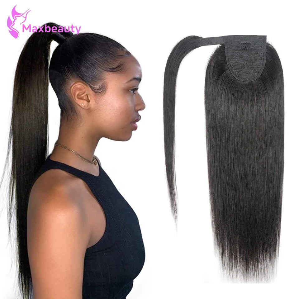 Extension Ponytail lisse en cheveux humains