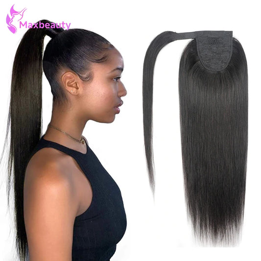Extension Ponytail lisse en cheveux humains