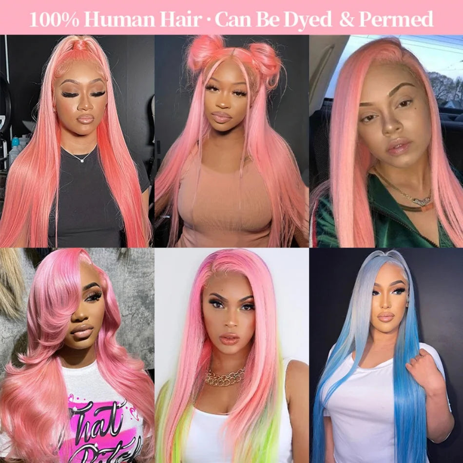 Perruque Rose HD Lace ,100 % Cheveux humain