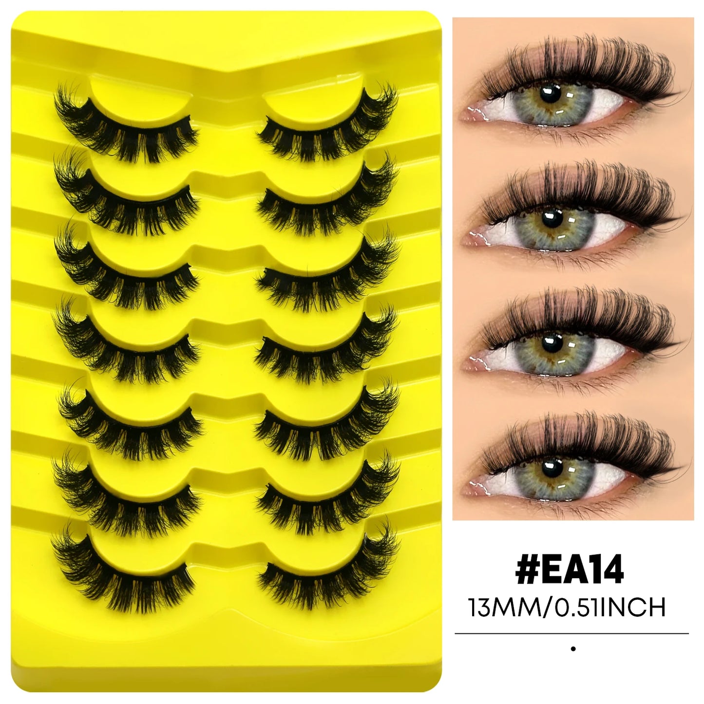 3D Cat Eye False Eyelashes – Natural Volume and Length Effect | Dramatic Fluffy Full Volume Reusable Lashes