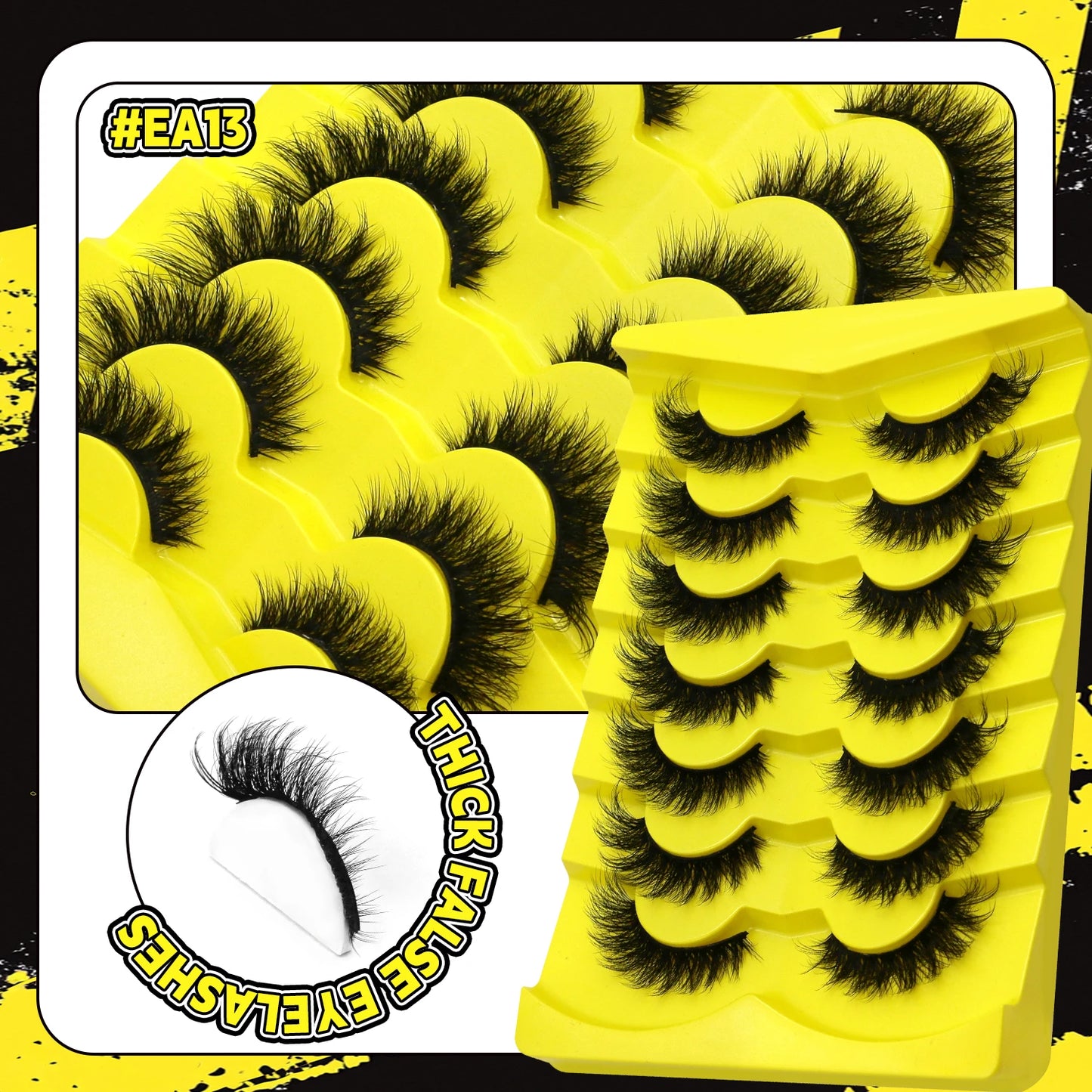 3D Cat Eye False Eyelashes – Natural Volume and Length Effect | Dramatic Fluffy Full Volume Reusable Lashes
