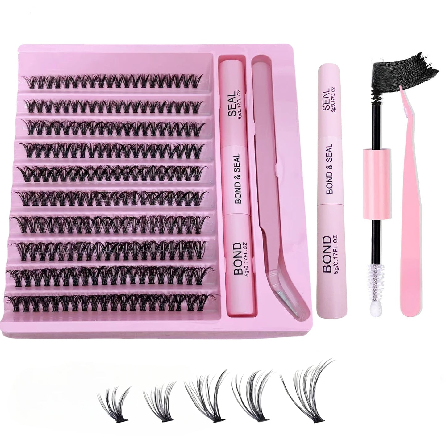 Pack of 200 individual false eyelashes – natural Russian volume effect – silky fibers 10 to 16 mm