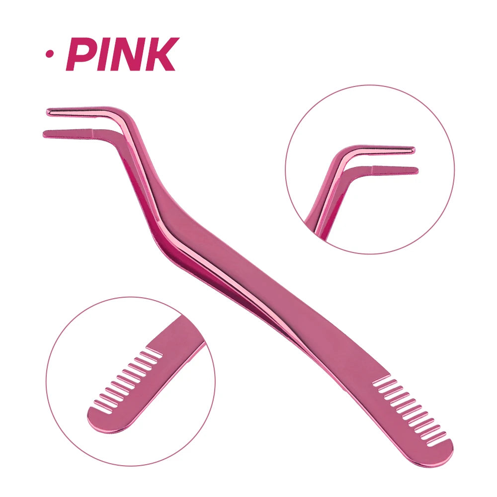 Stainless steel eyelash extension tweezers – Anti-static, professional precision, eyelash-by-eyelash application tool