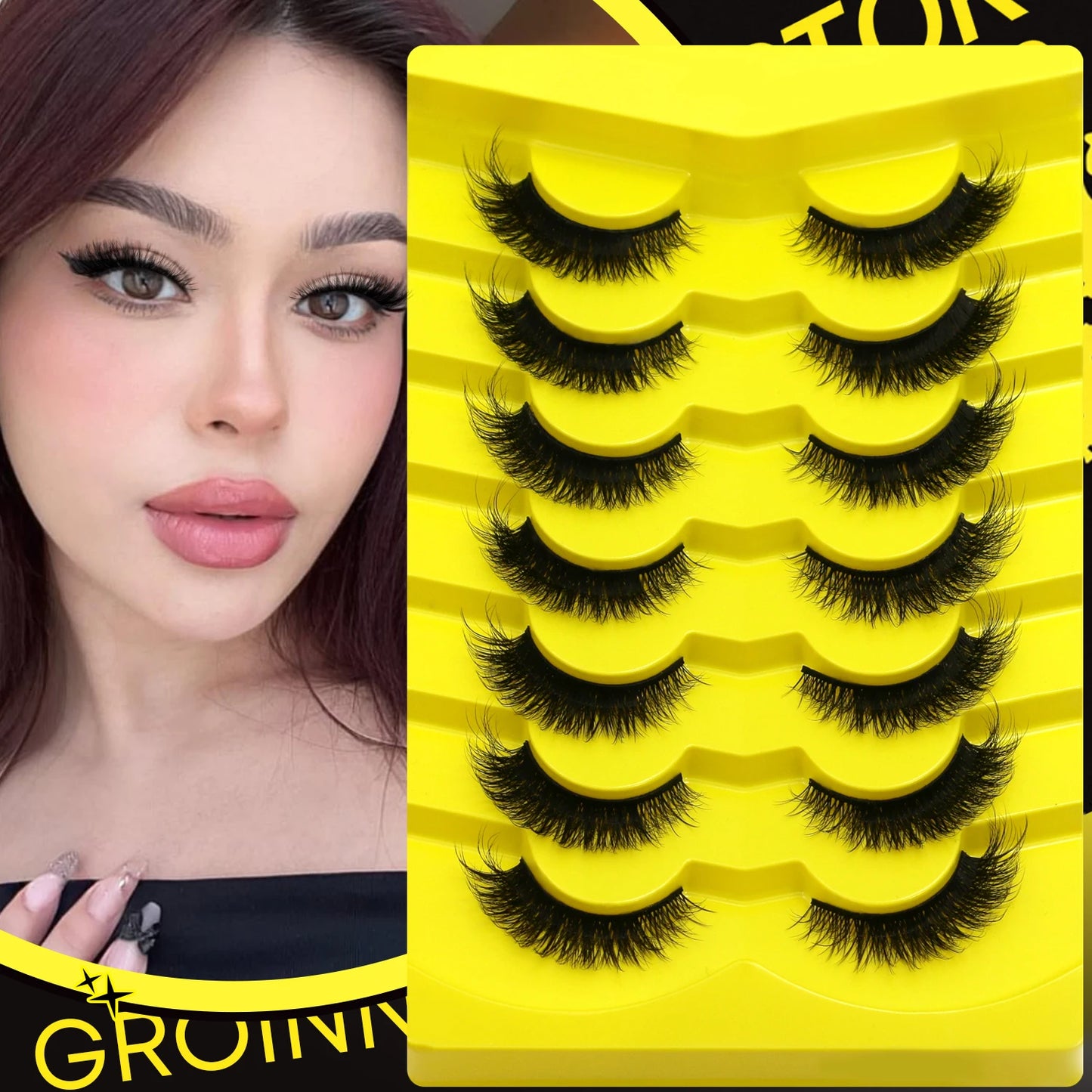 3D Cat Eye False Eyelashes – Natural Volume and Length Effect | Dramatic Fluffy Full Volume Reusable Lashes