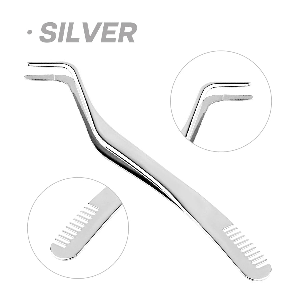 Stainless steel eyelash extension tweezers – Anti-static, professional precision, eyelash-by-eyelash application tool