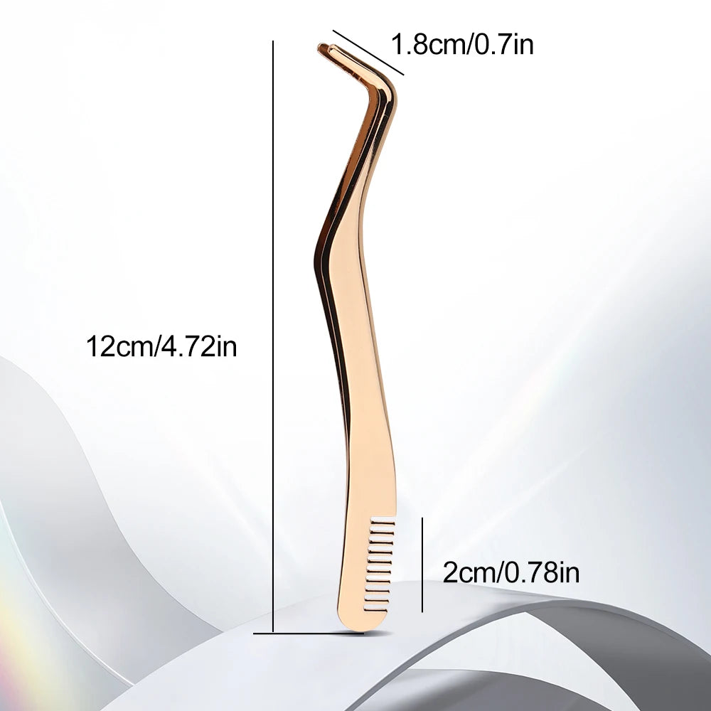 Stainless steel eyelash extension tweezers – Anti-static, professional precision, eyelash-by-eyelash application tool