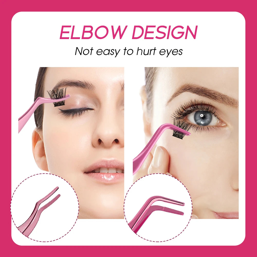 Stainless steel eyelash extension tweezers – Anti-static, professional precision, eyelash-by-eyelash application tool