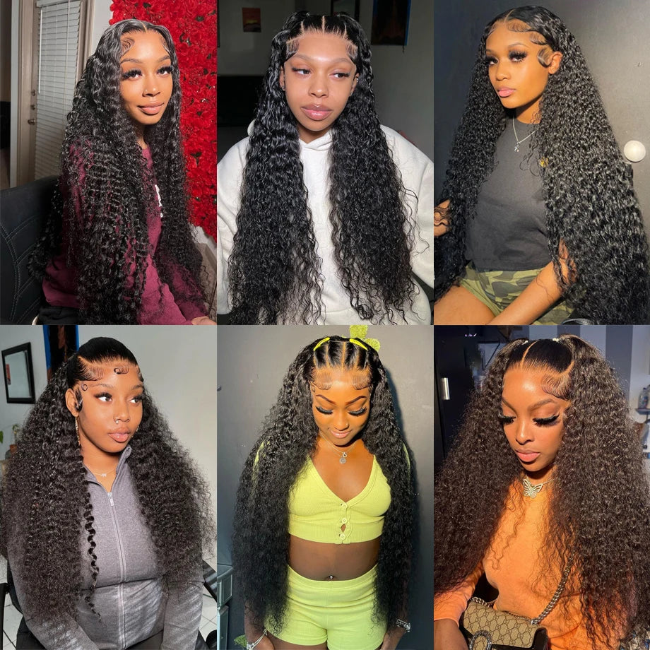 Perruque Bouclée noir,100 % Cheveux humain