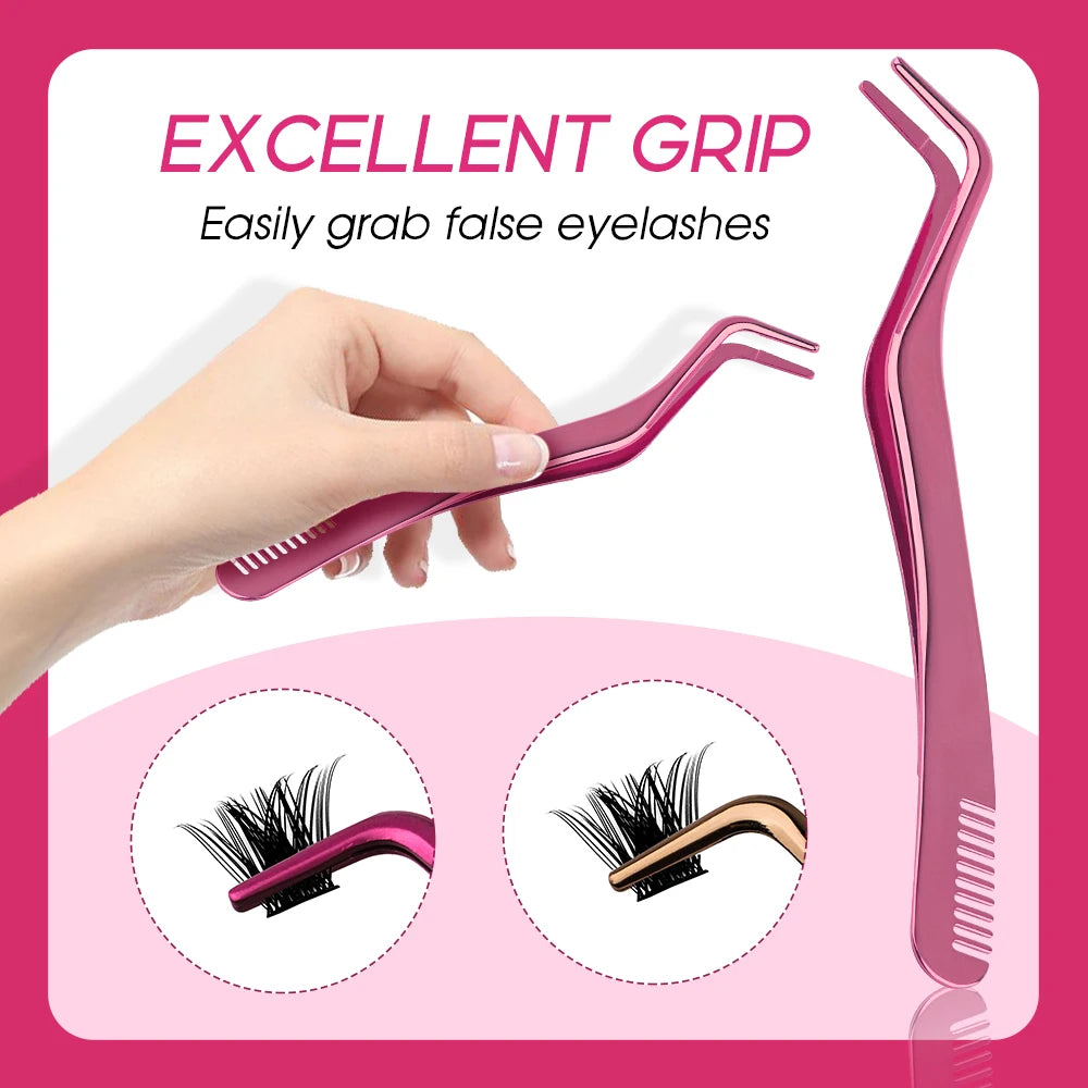 Stainless steel eyelash extension tweezers – Anti-static, professional precision, eyelash-by-eyelash application tool