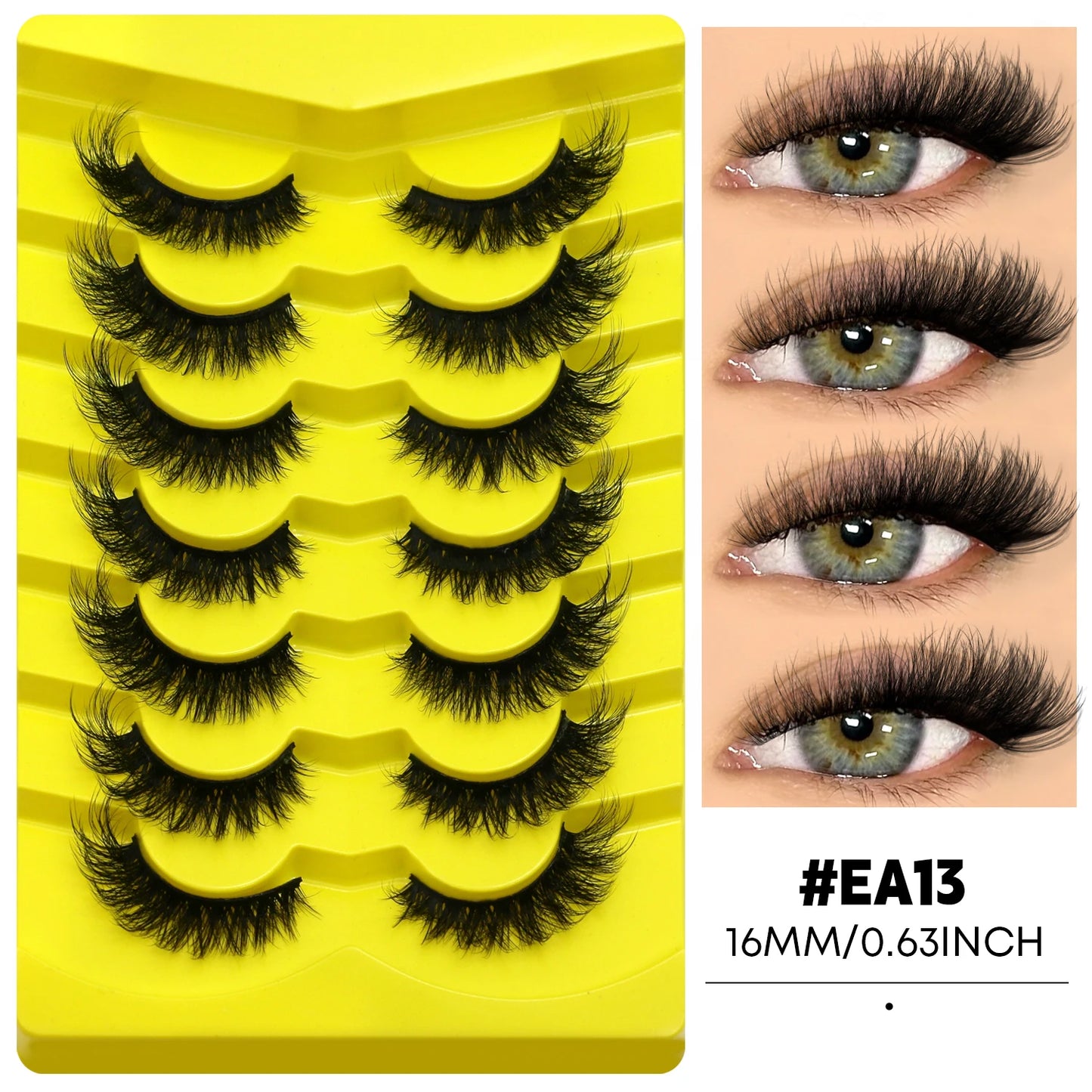 3D Cat Eye False Eyelashes – Natural Volume and Length Effect | Dramatic Fluffy Full Volume Reusable Lashes