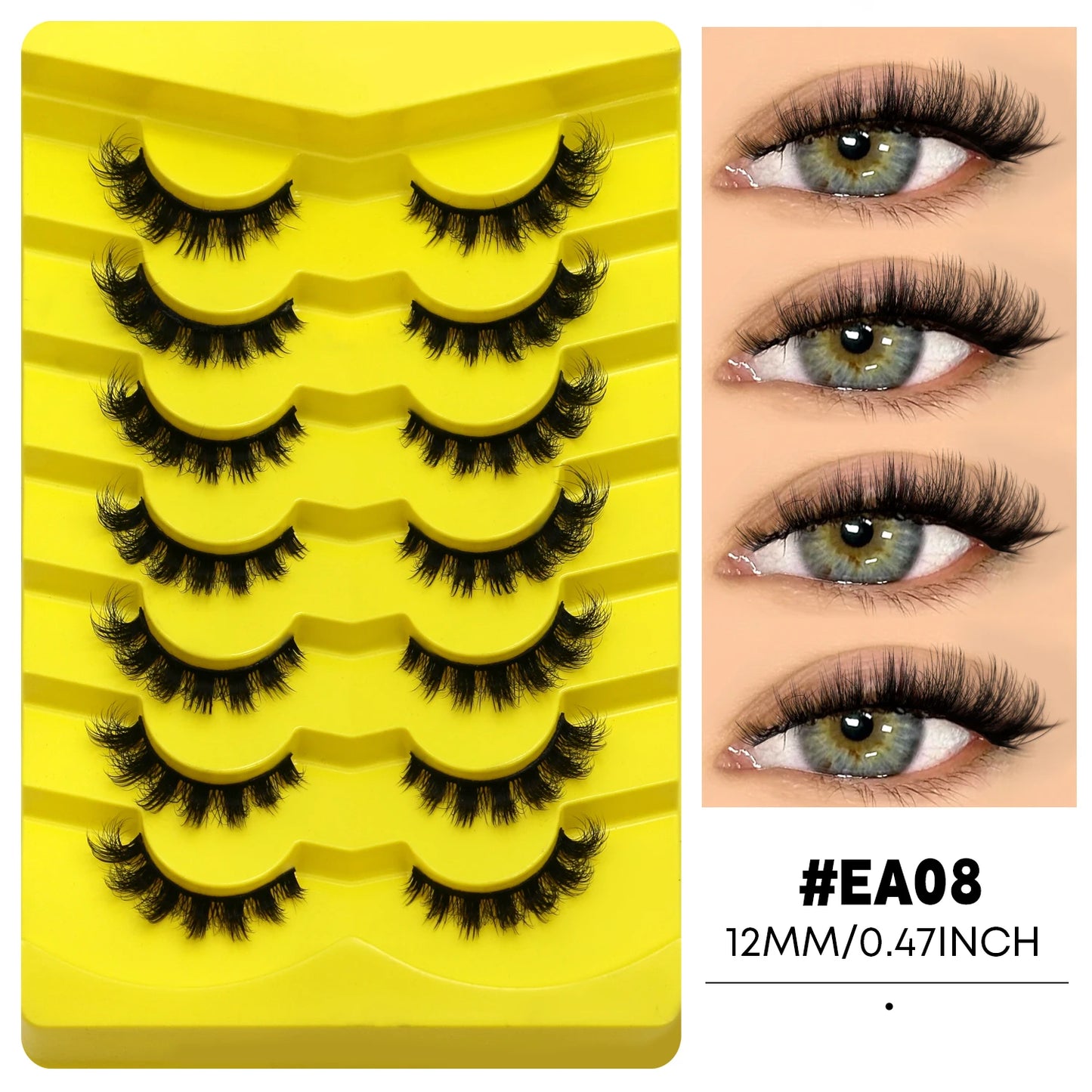 3D Cat Eye False Eyelashes – Natural Volume and Length Effect | Dramatic Fluffy Full Volume Reusable Lashes