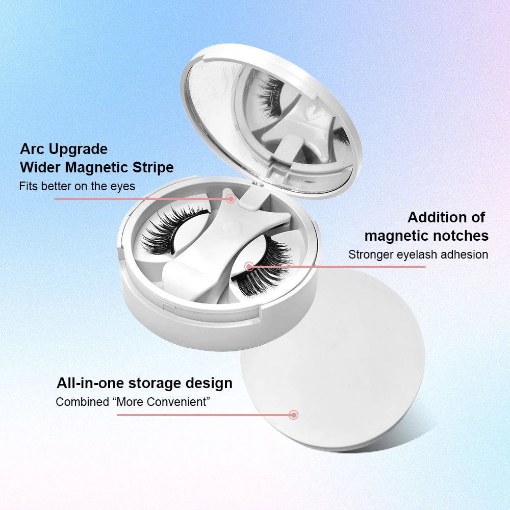 Magnetic False Eyelash Kit – Glue-Free, Reusable with Built-in Mirror | Yeirnuo Luxury Box