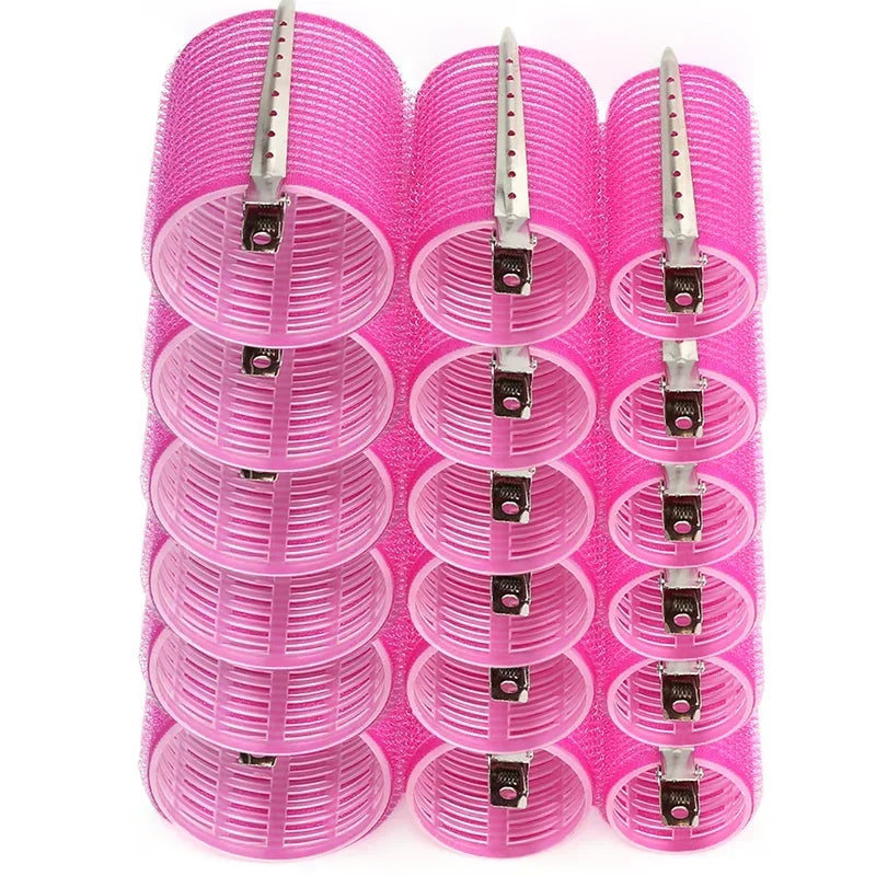 Set of 28 Self-Adhesive Hair Rollers + 10 Clips – 3 Sizes for Volume &amp; Natural Curls – Heatless Styling