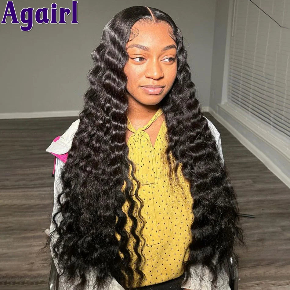 Perruque Lace Frontal Bleu Marine ,100 % Cheveux humain