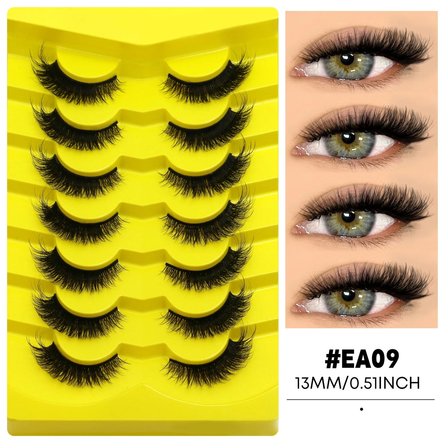 3D Cat Eye False Eyelashes – Natural Volume and Length Effect | Dramatic Fluffy Full Volume Reusable Lashes