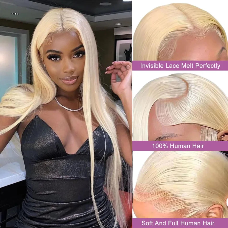 Lace Frontal blonde, 100 % Cheveux humain