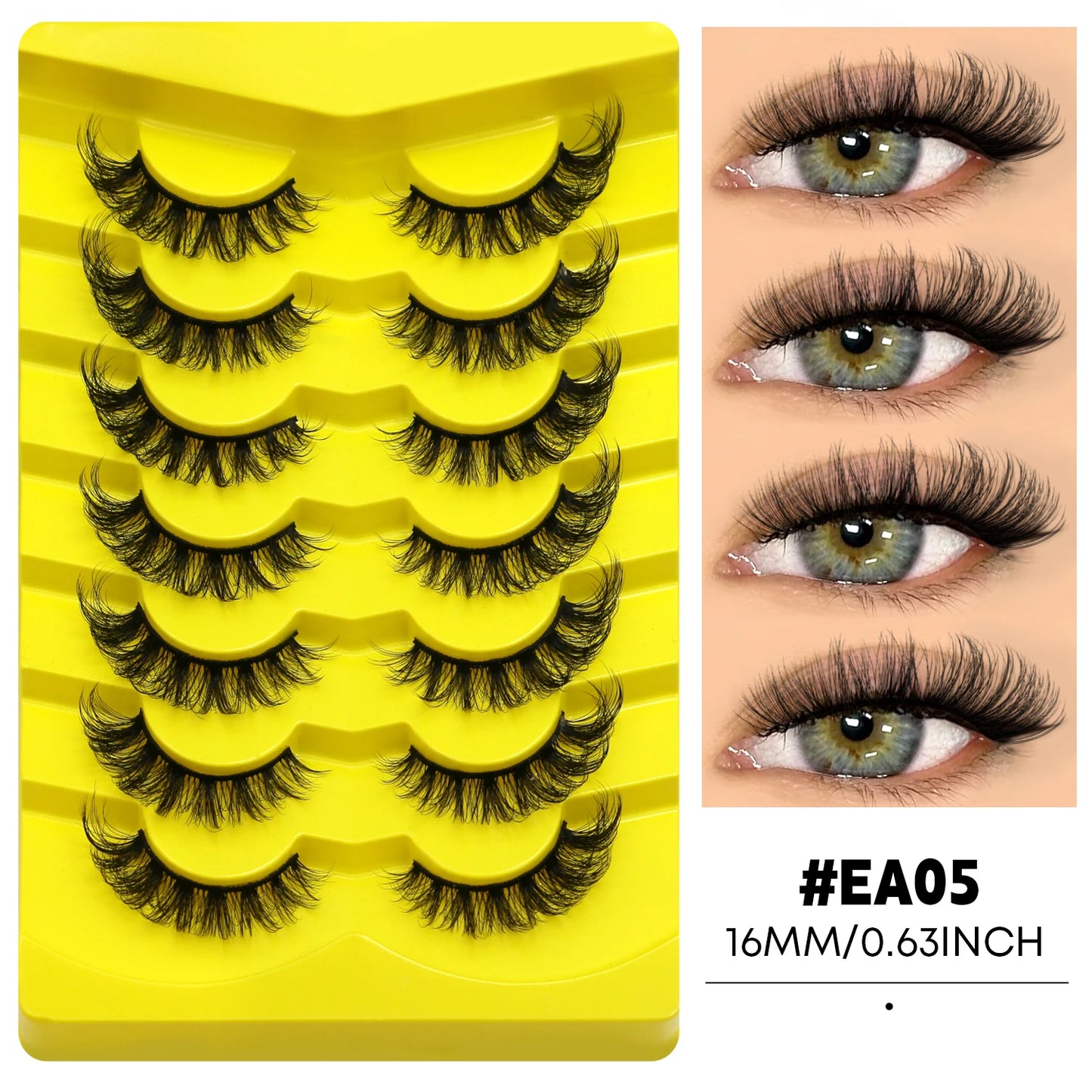 3D Cat Eye False Eyelashes – Natural Volume and Length Effect | Dramatic Fluffy Full Volume Reusable Lashes