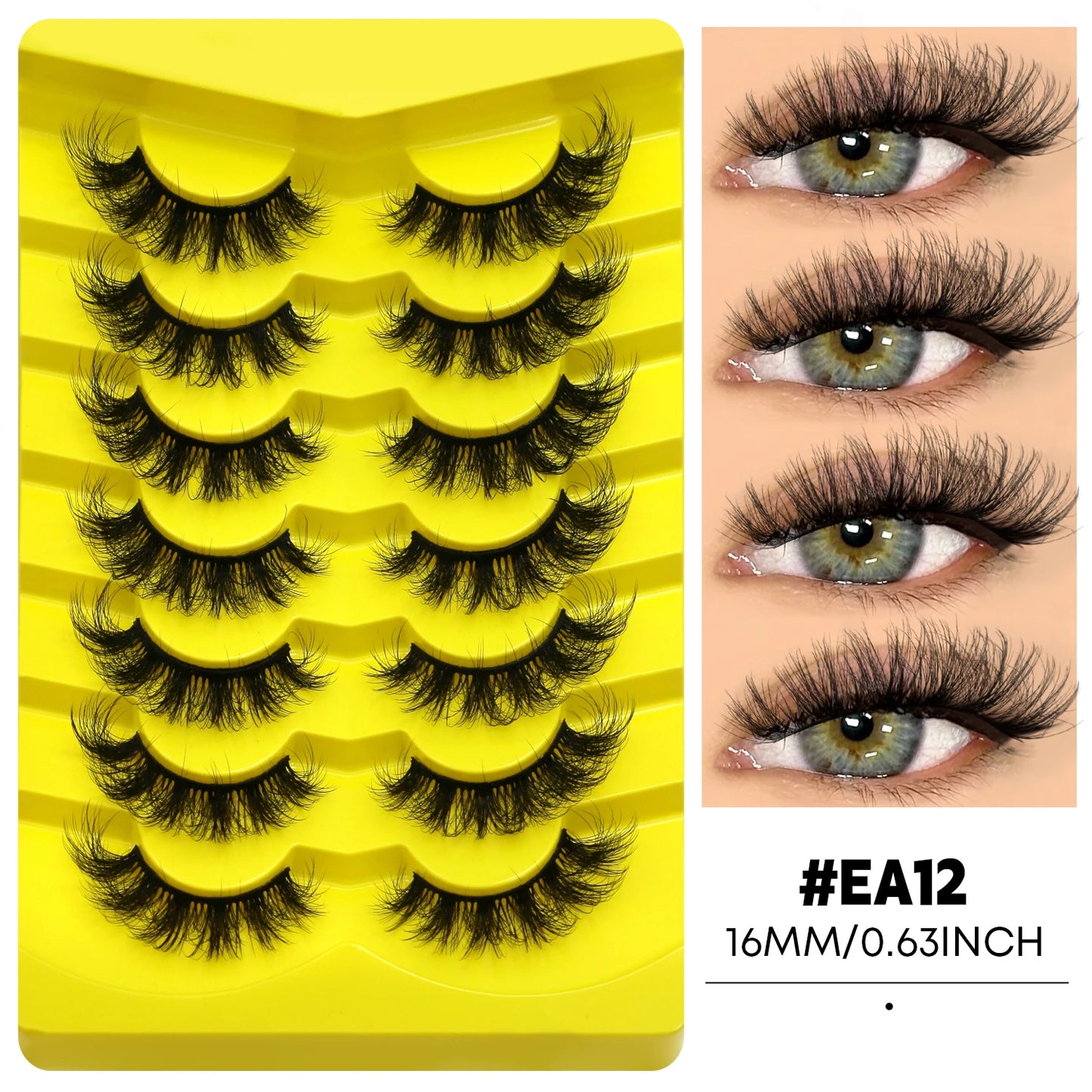 3D Cat Eye False Eyelashes – Natural Volume and Length Effect | Dramatic Fluffy Full Volume Reusable Lashes