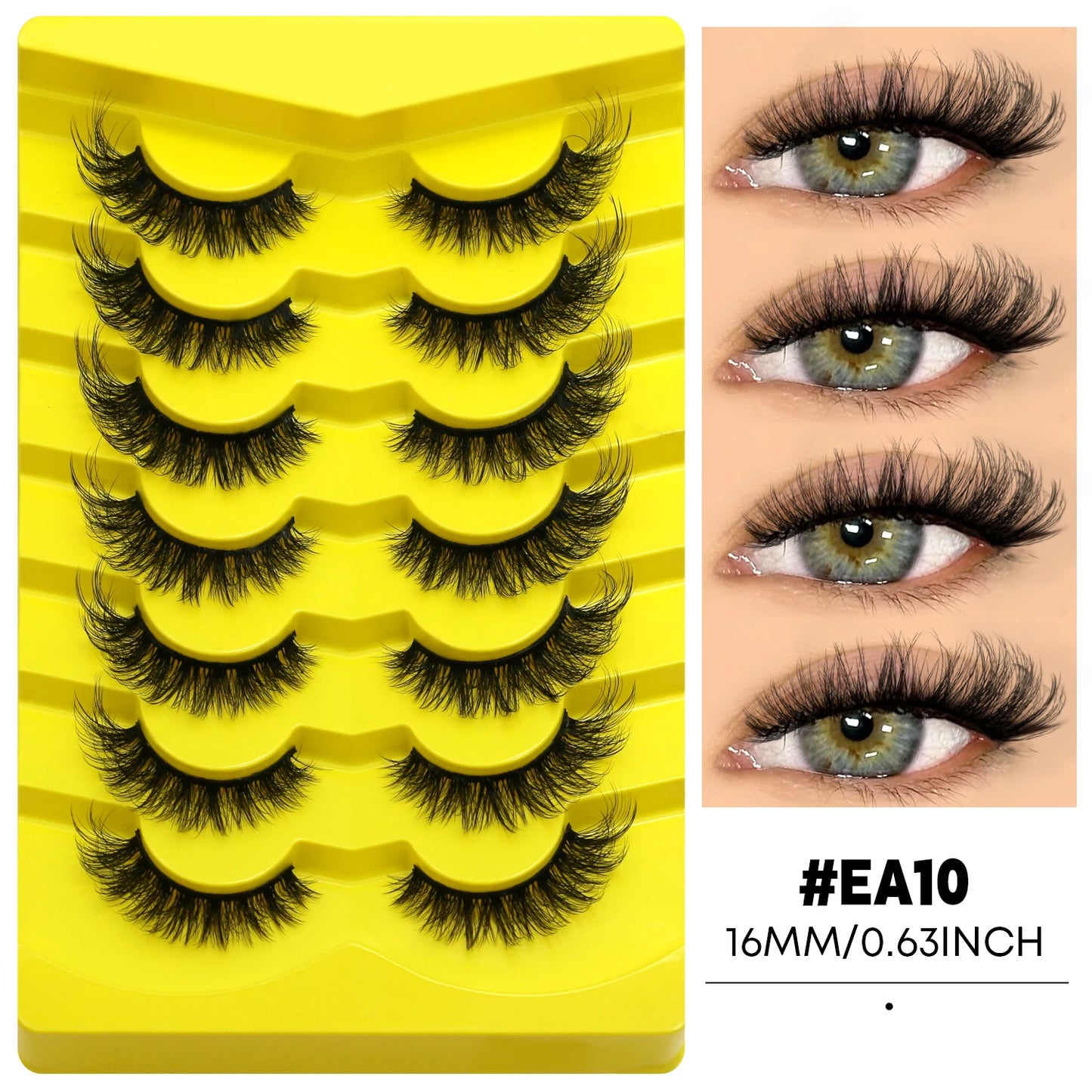 3D Cat Eye False Eyelashes – Natural Volume and Length Effect | Dramatic Fluffy Full Volume Reusable Lashes