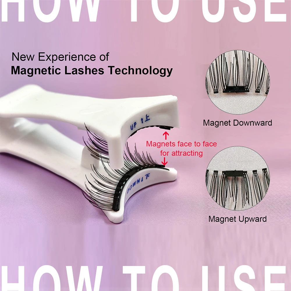 Magnetic False Eyelash Kit – Glue-Free, Reusable with Built-in Mirror | Yeirnuo Luxury Box